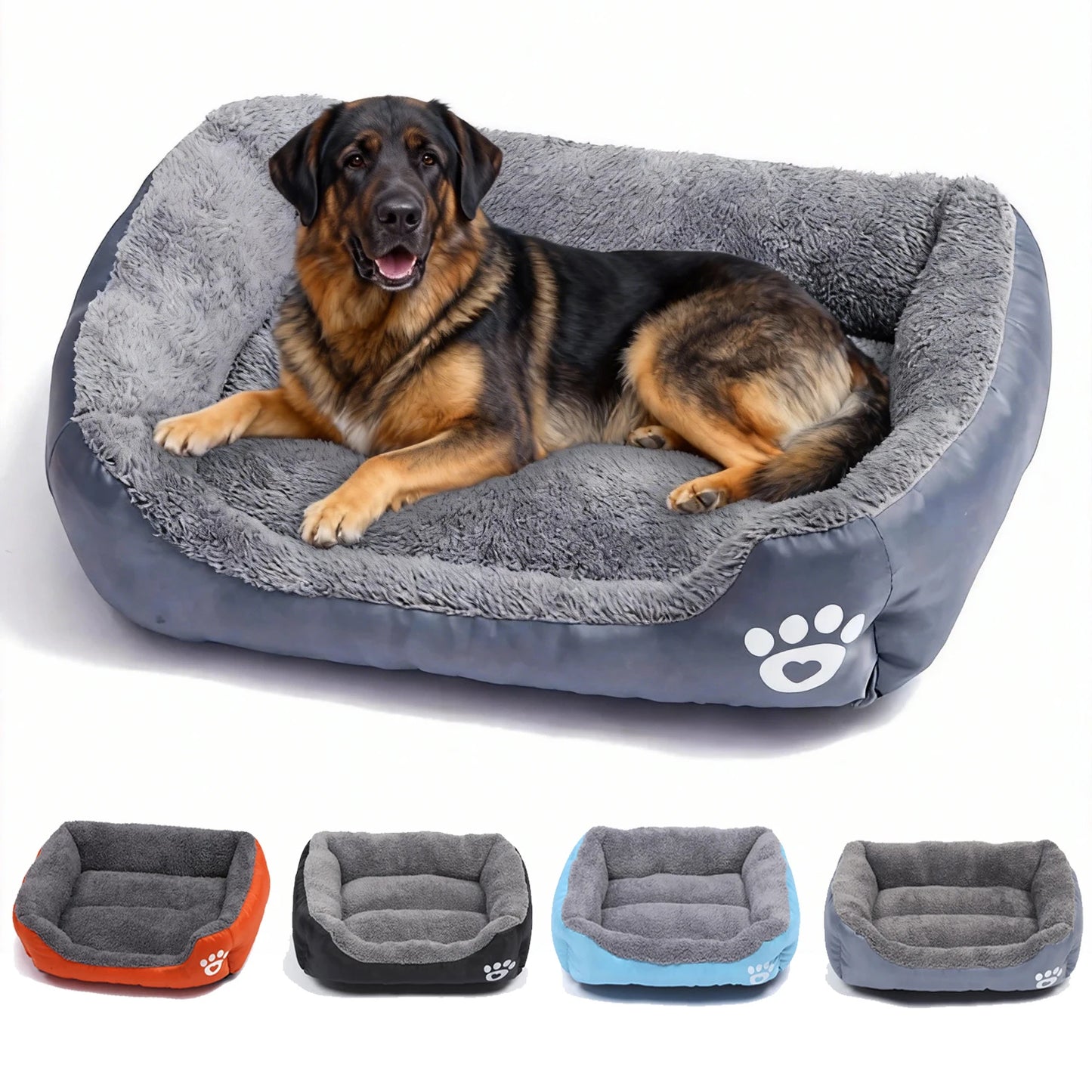 Soft Square Dog Bed & Pet Sofa | Washable Winter Warm Cushion