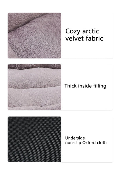 Soft Square Dog Bed & Pet Sofa | Washable Winter Warm Cushion
