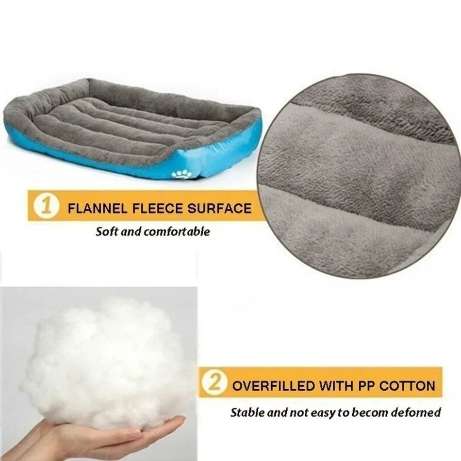 Soft Square Dog Bed & Pet Sofa | Washable Winter Warm Cushion